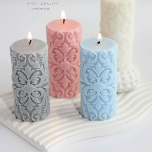 شمع استوانه نقش دار